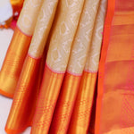 Seashell White Jaal Kanjivaram Silk Saree