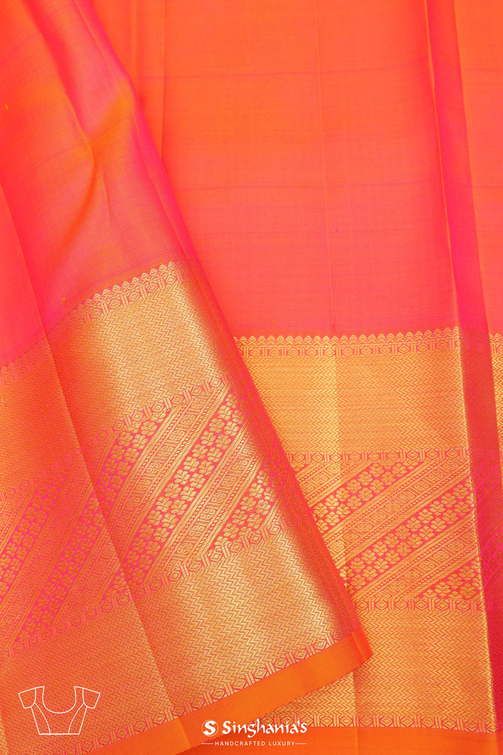 Seashell White Jaal Kanjivaram Silk Saree