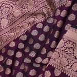 Mulberry Purple Banarasi Saree With Butti'S