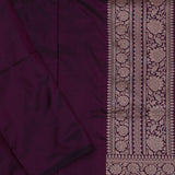 Mulberry Purple Banarasi Saree With Butti'S
