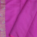 Bright Rose Pink Banarasi Saree With Silver And Gold Meenakari