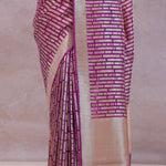 Dark Magenta Banarasi Designer Saree