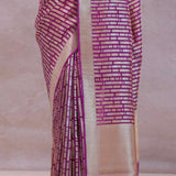 Dark Magenta Banarasi Designer Saree