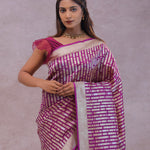 Dark Magenta Banarasi Designer Saree