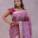 Dark Magenta Banarasi Designer Saree