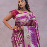 Dark Magenta Banarasi Designer Saree