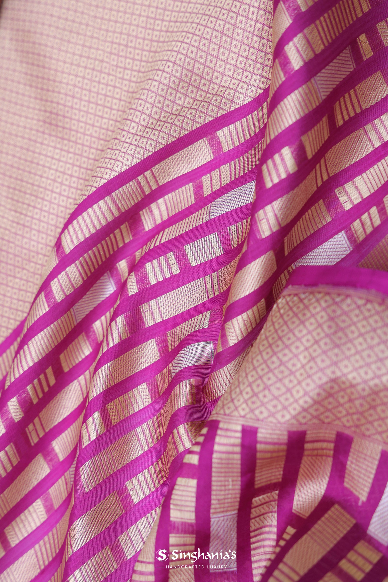 Dark Magenta Banarasi Designer Saree