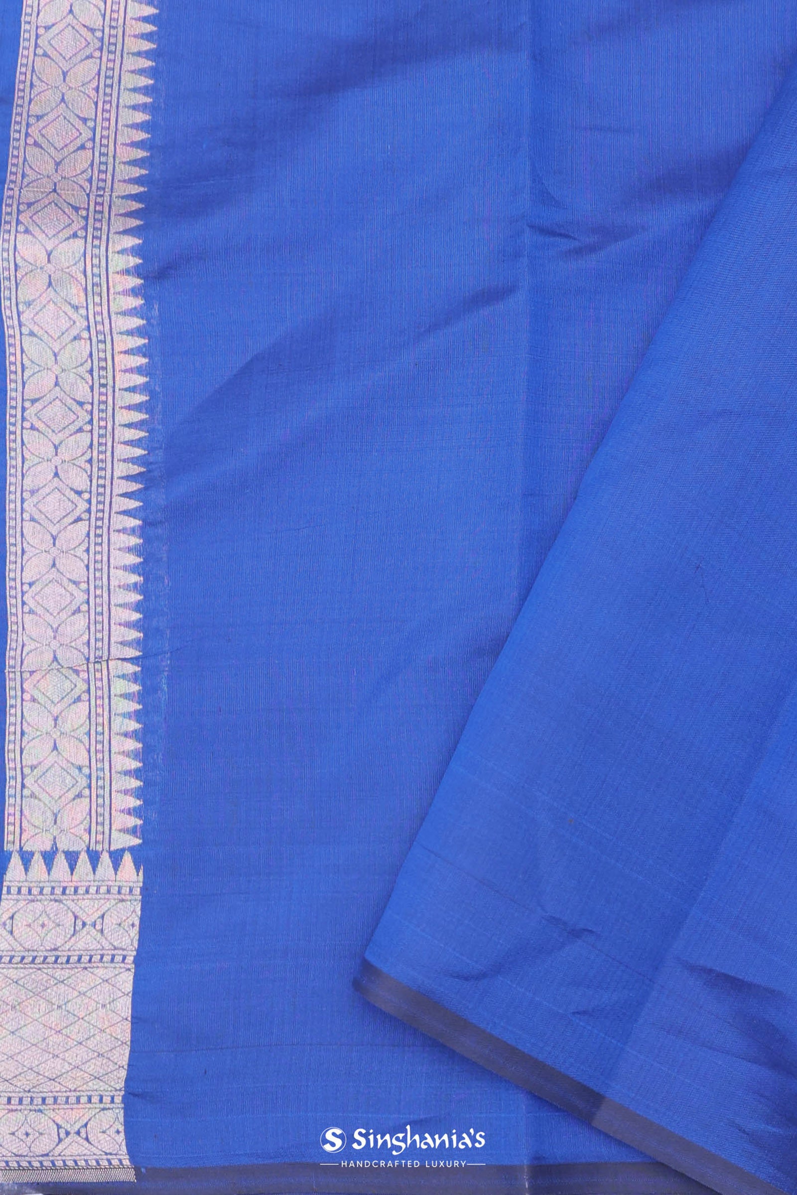 Cobalt Blue Banarasi Silk Saree With Gold And Silver Zari Weaving