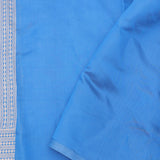 Sky Blue Banarasi Silk Saree With Gold And Silver Zari Weaving