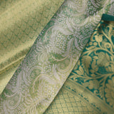Green Kanjivaram Tissue Saree With Floral Design