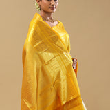 Off White Kanjivaram Silk Saree With Gold Zari Border