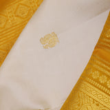 Off White Kanjivaram Silk Saree With Gold Zari Border