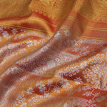 Orange Kanjivaram Silk Saree With Gold Zari Border