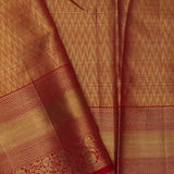 Orange Kanjivaram Tissue Saree With Contrast Border