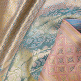 Sky Blue Kanjivaram Tissue Saree With Meenakari Design