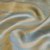 Sapphire Blue Tissue Kanjivaram Silk Saree With Gold Zari Border