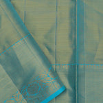 Sapphire Blue Tissue Kanjivaram Silk Saree With Gold Zari Border