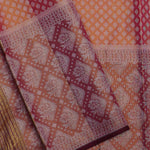 Orange Kanjivaram Tissue Silk Saree With Gold Zari Border