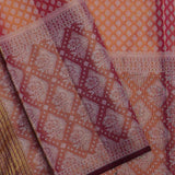 Orange Kanjivaram Tissue Silk Saree With Gold Zari Border