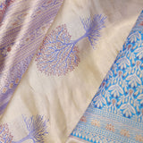 Bone Orange Kanjivaram Tissue Saree With Contrast Border