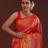 Red Kanjivaram Silk Saree With Intricate Design