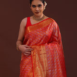Red Kanjivaram Silk Saree With Intricate Design