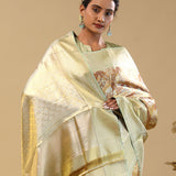 Cider Brown Kanjivaram Silk Saree Contrast Border