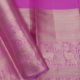 Pink Kanjivaram Silk Saree With Floral Design