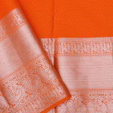 Orange Kanjivaram Silk Saree With Jaal
