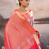 Maroon Kanjivaram Silk Saree With Floral Brocade