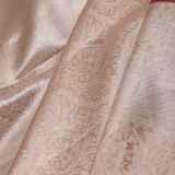Peach Kanjivaram Tissue Saree With Red Edge