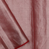 Peach Kanjivaram Tissue Saree With Red Edge