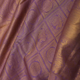 Plum Purple Kanjivaram Silk Saree With Peacock Motifs