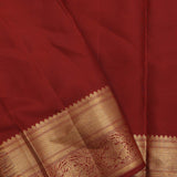 Cherry Red Kanjivaram Saree With Gold Zari Border