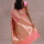 Watermelon Pink Banarasi Saree With Meenakari Work
