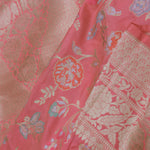 Watermelon Pink Banarasi Saree With Meenakari Work