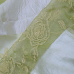 Olive Green Organza Saree With Embroidery Work
