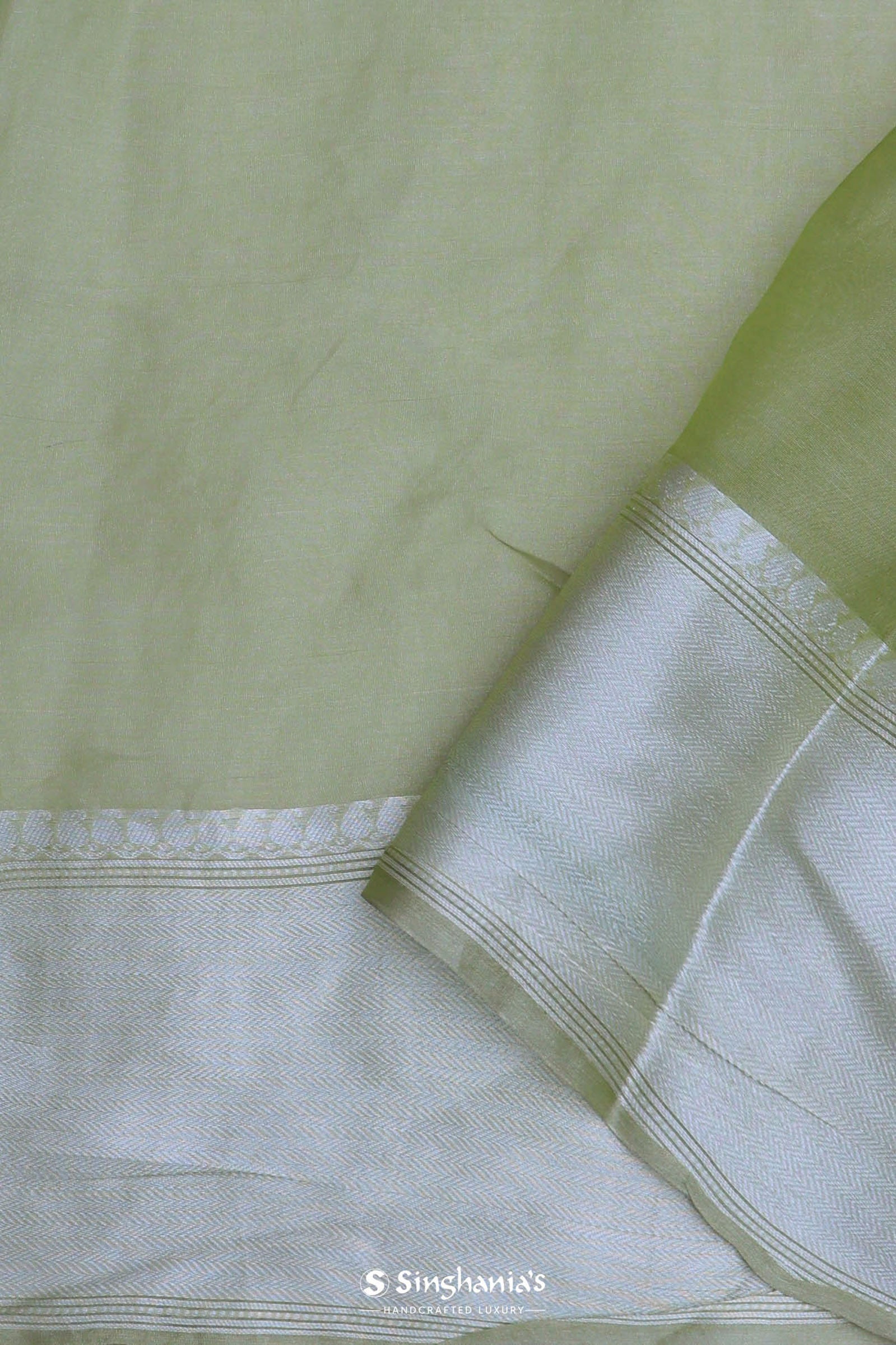 Olive Green Organza Saree With Embroidery Work