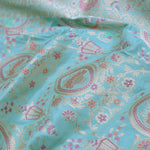 Sapphire Blue Banarasi Silk Saree With Meenakari Work