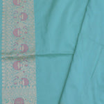 Sapphire Blue Banarasi Silk Saree With Meenakari Work