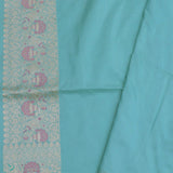 Sapphire Blue Banarasi Silk Saree With Meenakari Work