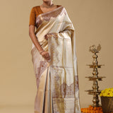 Golden Kanjivaram Tissue Saree With Designer Border