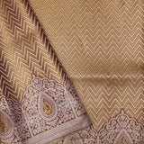 Golden Kanjivaram Tissue Saree With Designer Border