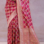 Maroon Banarasi Silk Saree With Meenakari Design