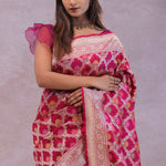 Maroon Banarasi Silk Saree With Meenakari Design