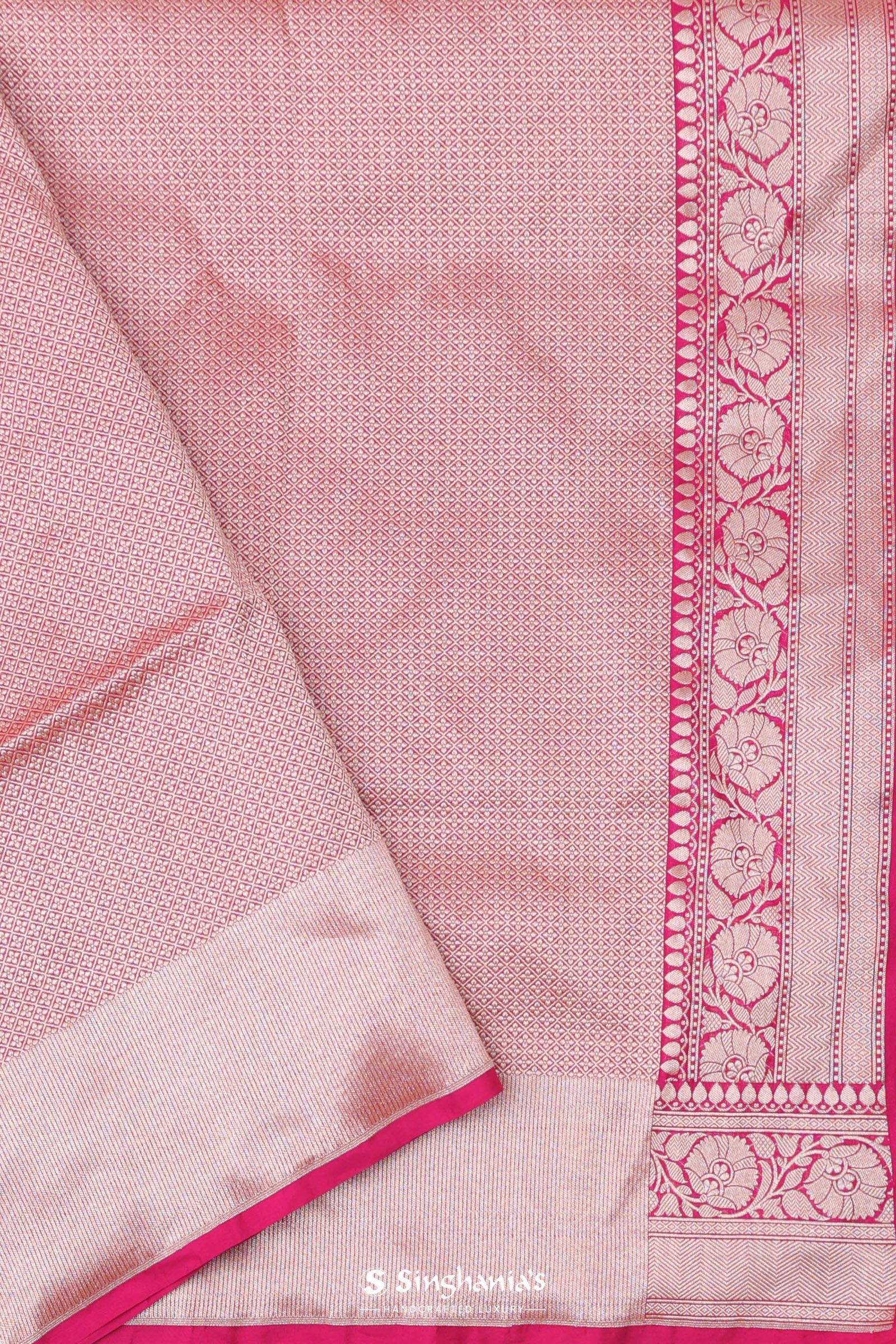 Maroon Banarasi Silk Saree With Meenakari Design