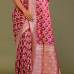 Maroon Banarasi Saree With Jaal And Meenakari Design