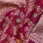 Maroon Banarasi Saree With Jaal And Meenakari Design