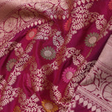 Maroon Banarasi Saree With Jaal And Meenakari Design