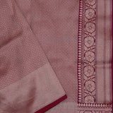 Maroon Banarasi Saree With Jaal And Meenakari Design